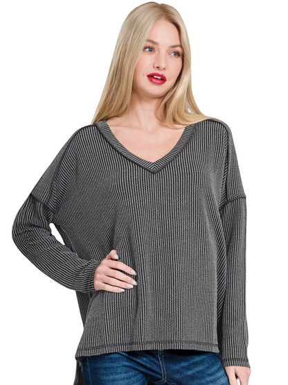 Exposed Seam Long Sleeve Top