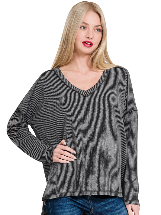 Exposed Seam Long Sleeve Top