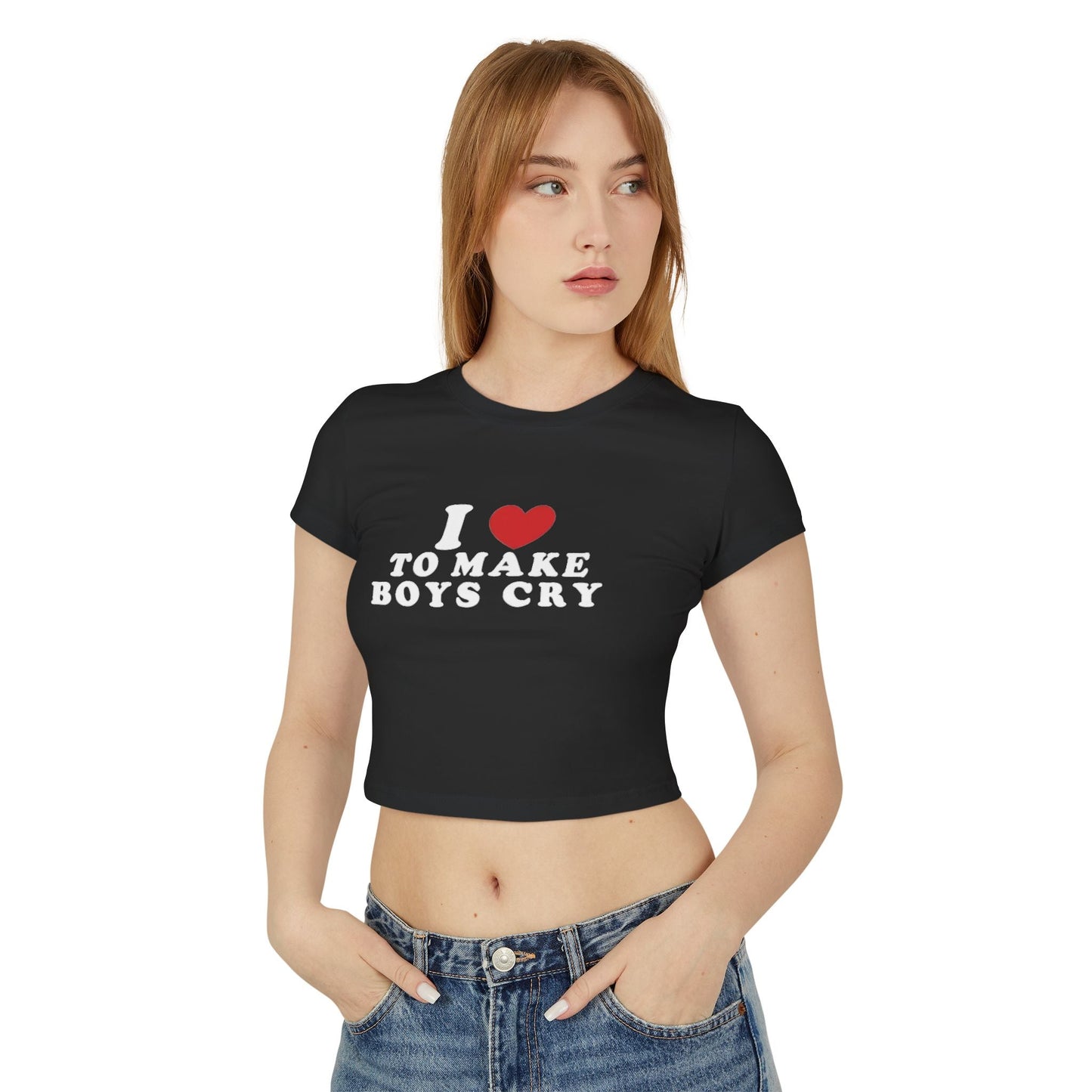 I Love to Make Boys Cry Cropped Tee