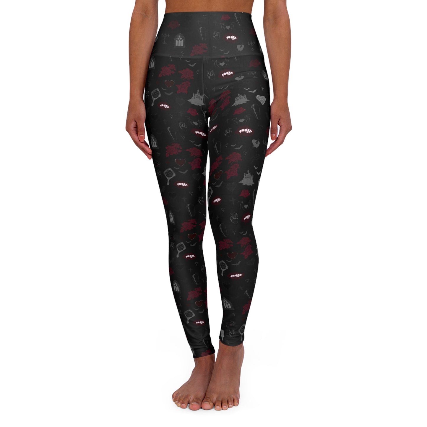 Vampire Print High Waisted Yoga Leggings