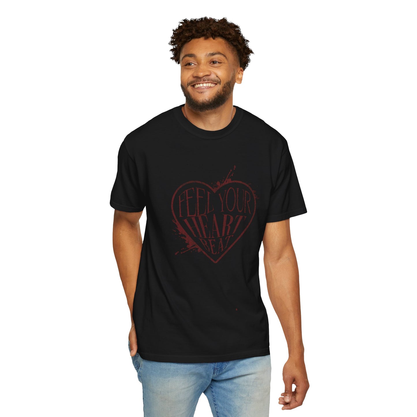 Feel Your Heartbeat Black T-Shirt