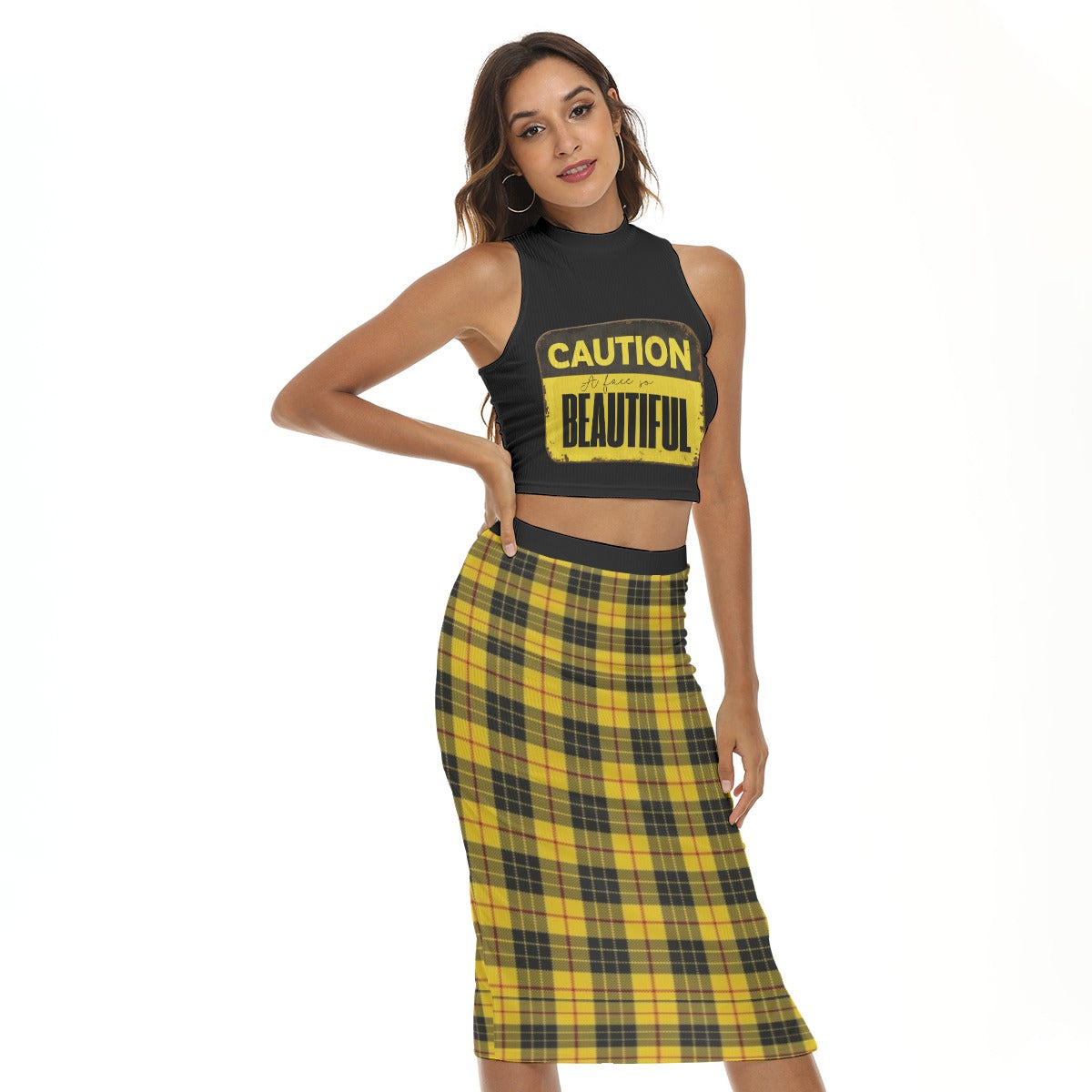 Caution: Beautiful Top & Midi Skirt Set