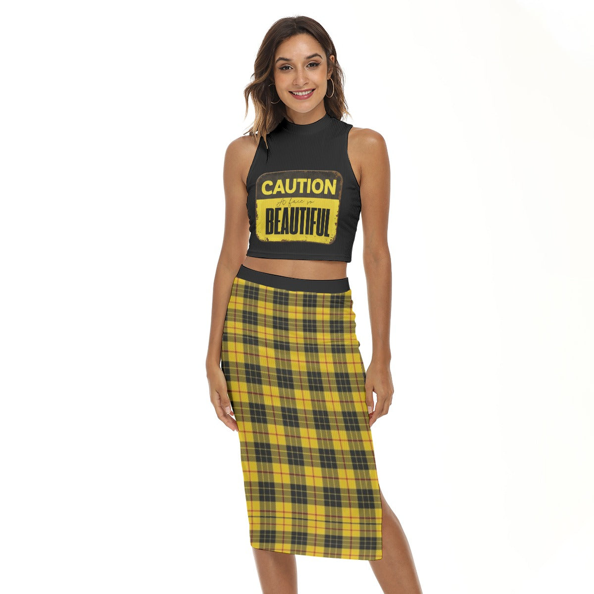 Caution: Beautiful Top & Midi Skirt Set