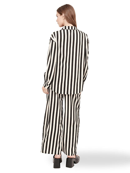 Striped Button Up Shirt & Pants Set