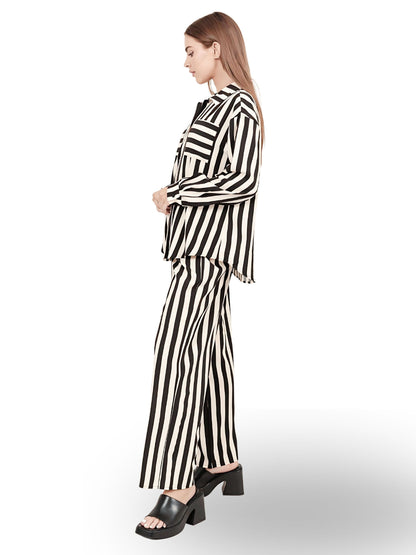 Striped Button Up Shirt & Pants Set