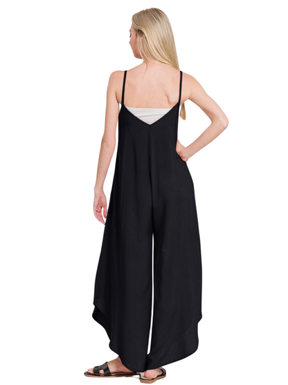 Wide Leg Overalls with Pockets
