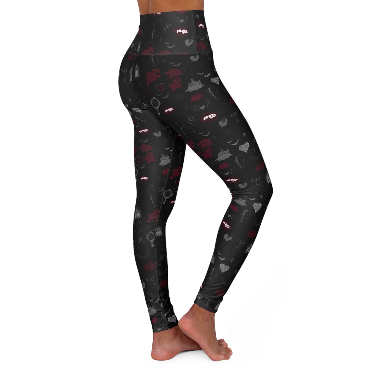 Vampire Print High Waisted Yoga Leggings