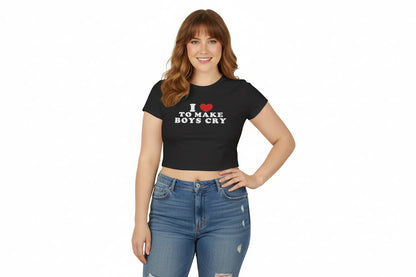 I Love to Make Boys Cry Cropped Tee