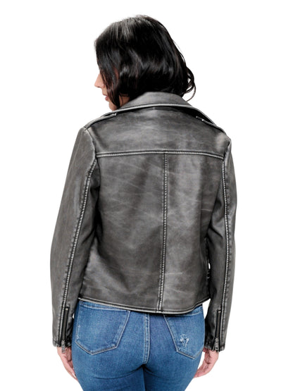 Soft Black Vegan Leather Biker Jacket