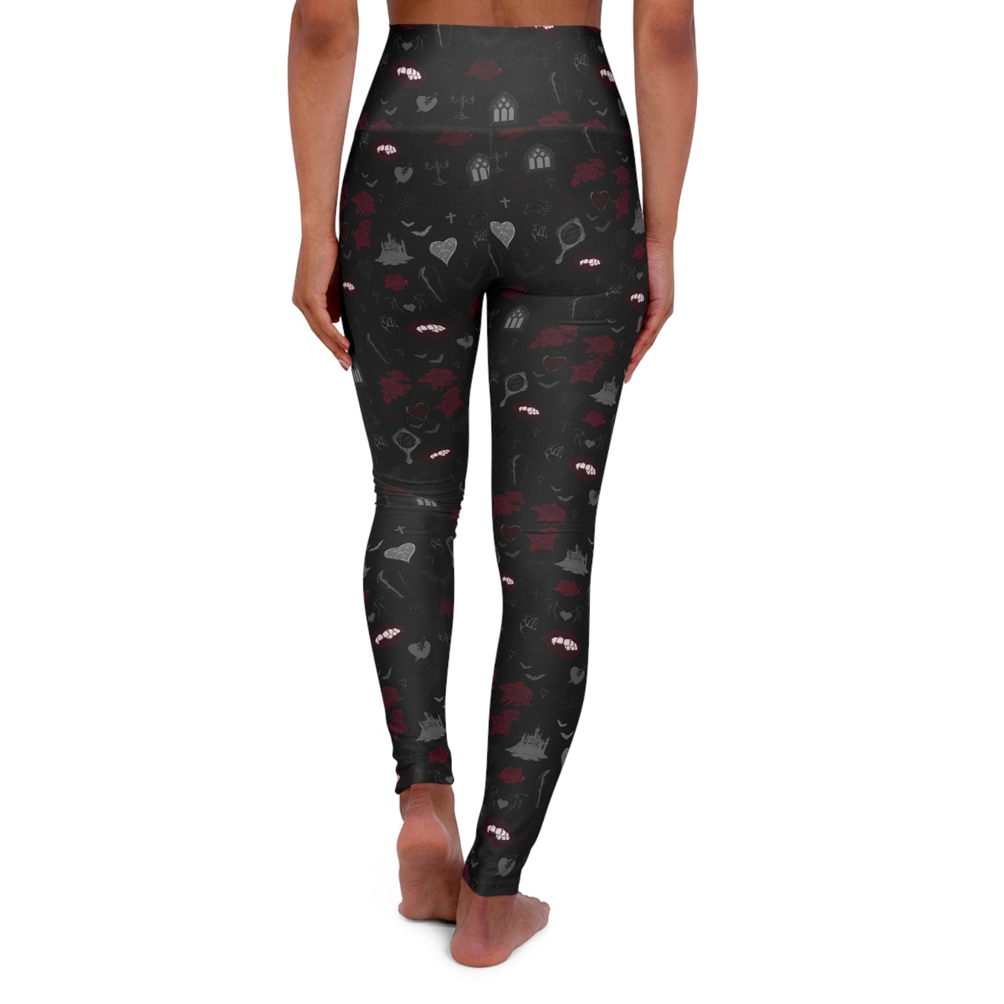 Vampire Print High Waisted Yoga Leggings