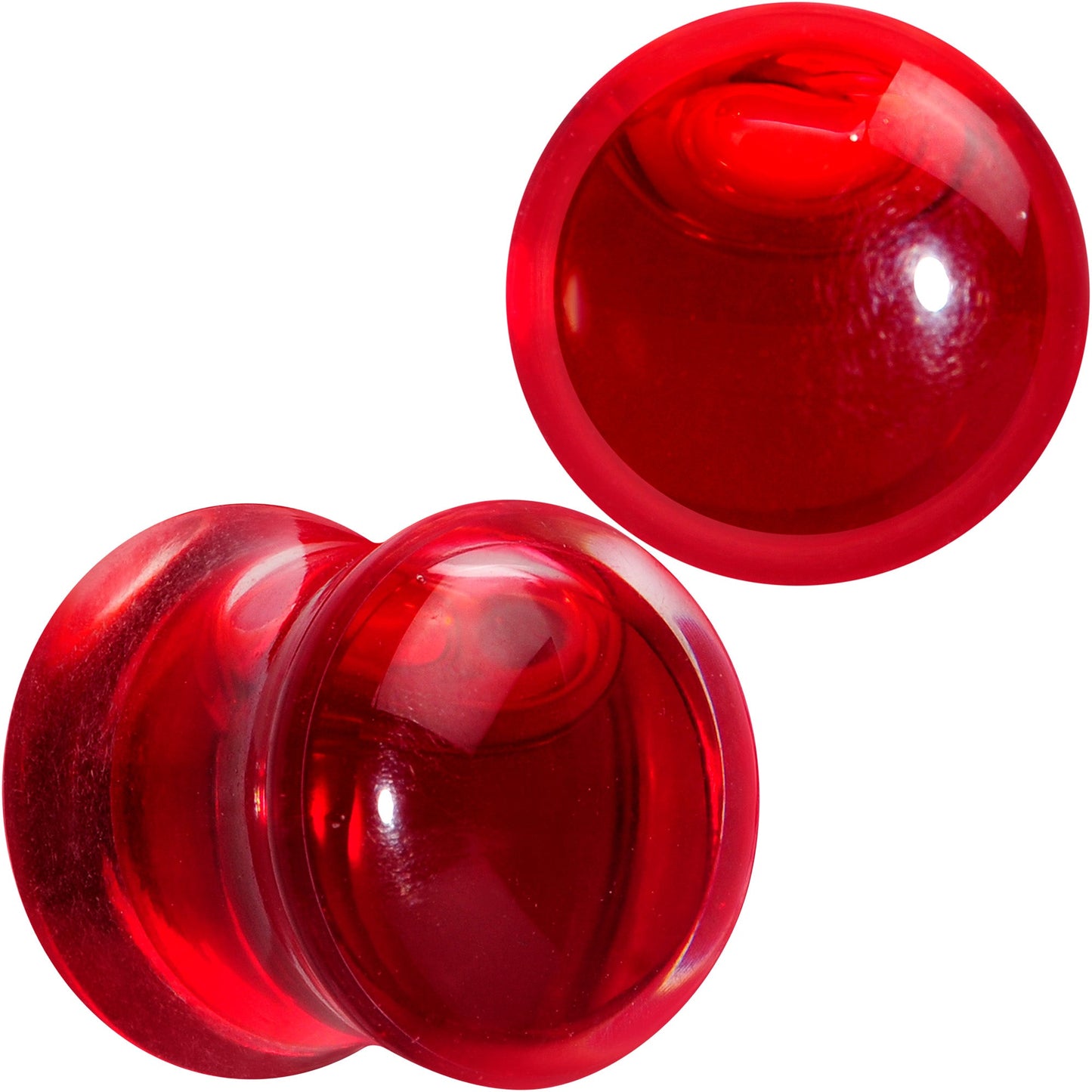 Acrylic Fake Blood Filled Saddle Plug Set 0G to 1 Inch