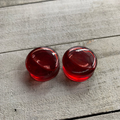 Acrylic Fake Blood Filled Saddle Plug Set 0G to 1 Inch