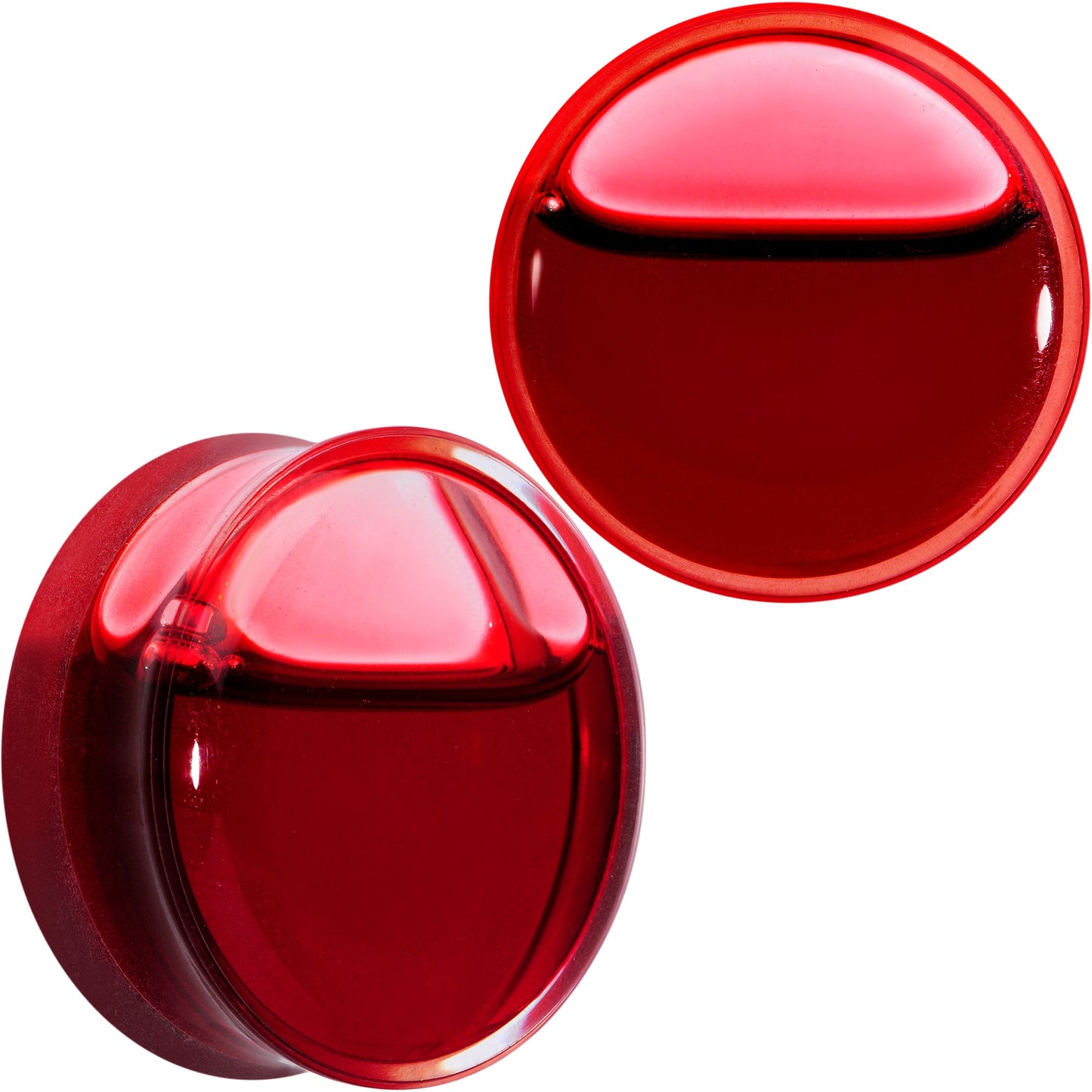 Acrylic Fake Blood Filled Saddle Plug Set 0G to 1 Inch