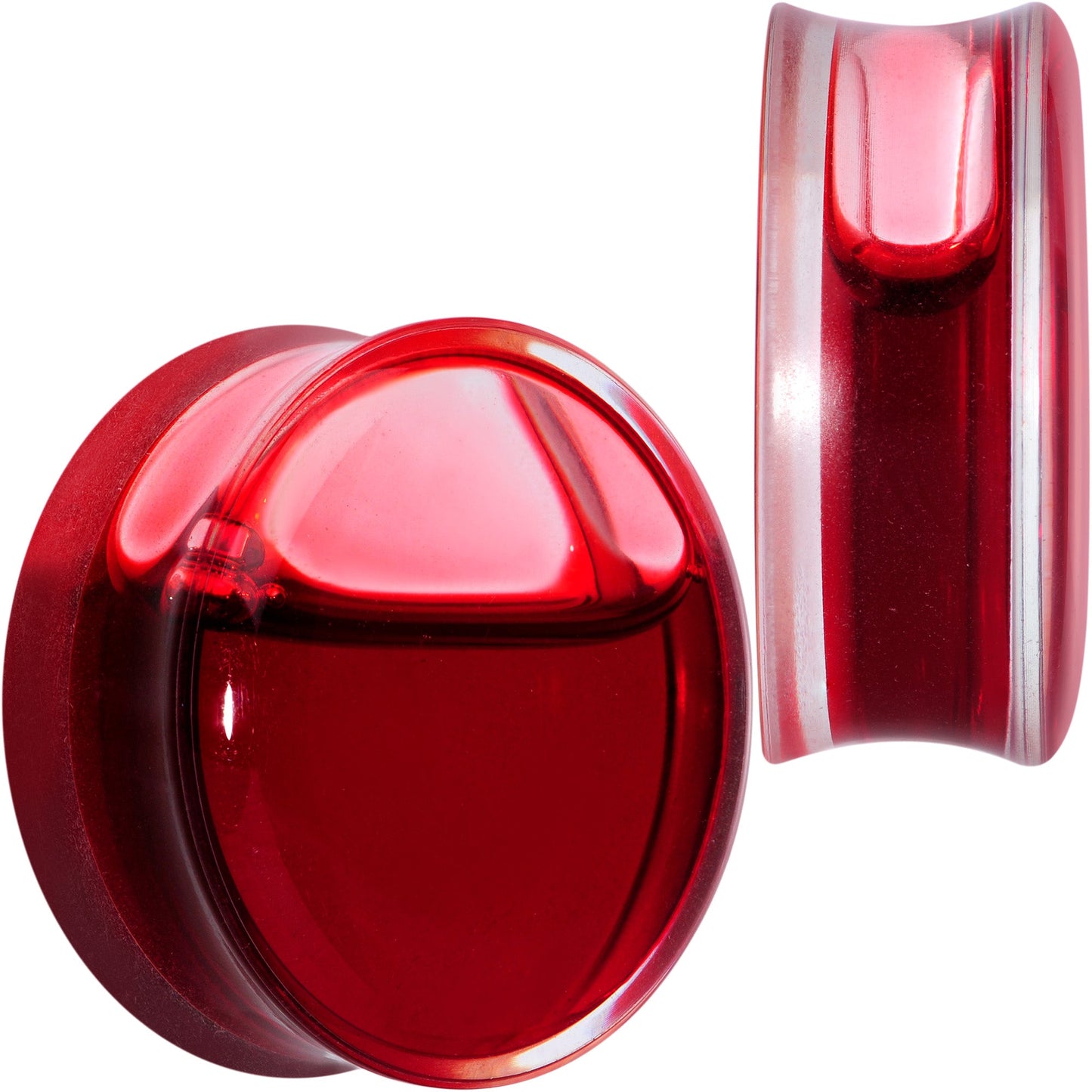 Acrylic Fake Blood Filled Saddle Plug Set 0G to 1 Inch