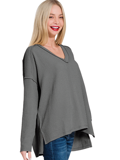 Exposed Seam Long Sleeve Top