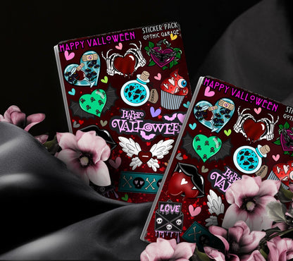 Valloween – Gothic Valentine’s Day Sticker Sheet