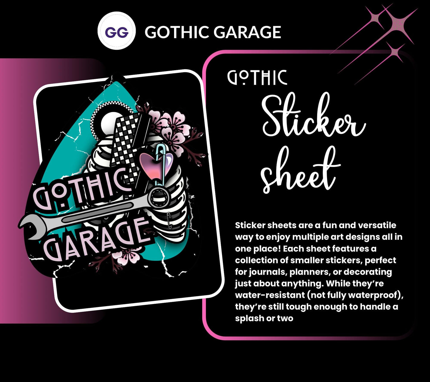 Valloween – Gothic Valentine’s Day Sticker Sheet