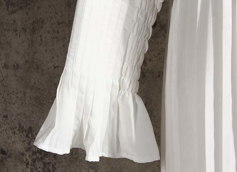 Sakiya Pleated Long Sleeve Shirt Dress