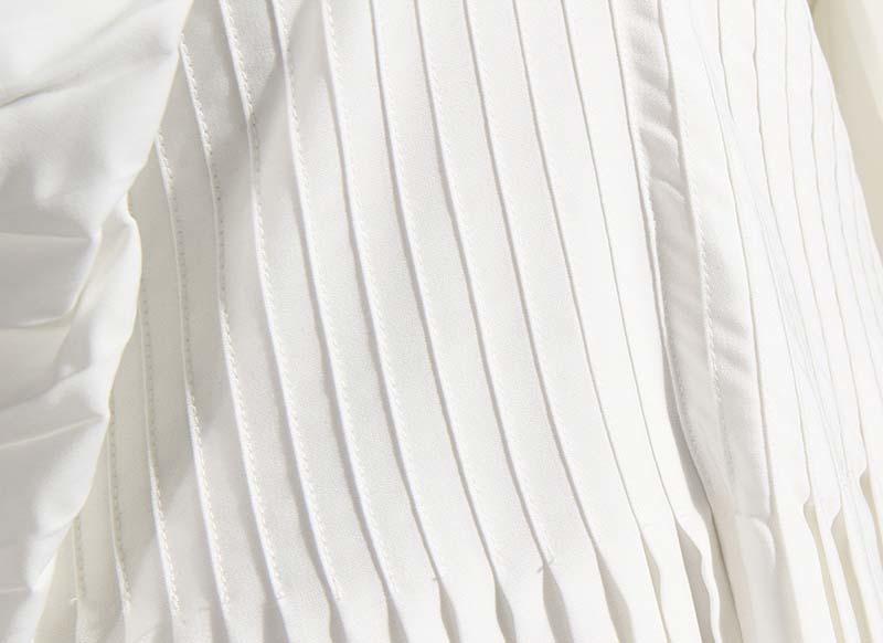 Sakiya Pleated Long Sleeve Shirt Dress