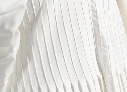 Sakiya Pleated Long Sleeve Shirt Dress