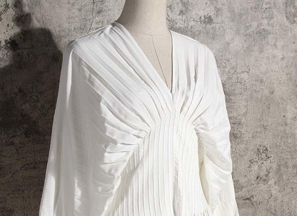 Sakiya Pleated Long Sleeve Shirt Dress
