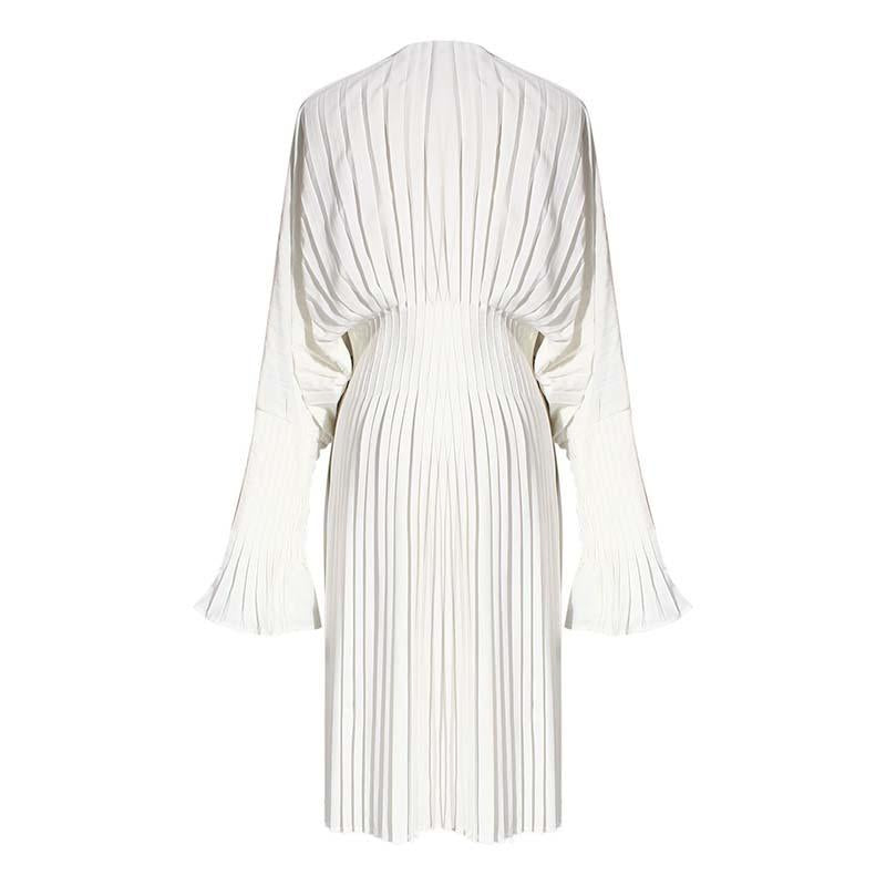 Sakiya Pleated Long Sleeve Shirt Dress